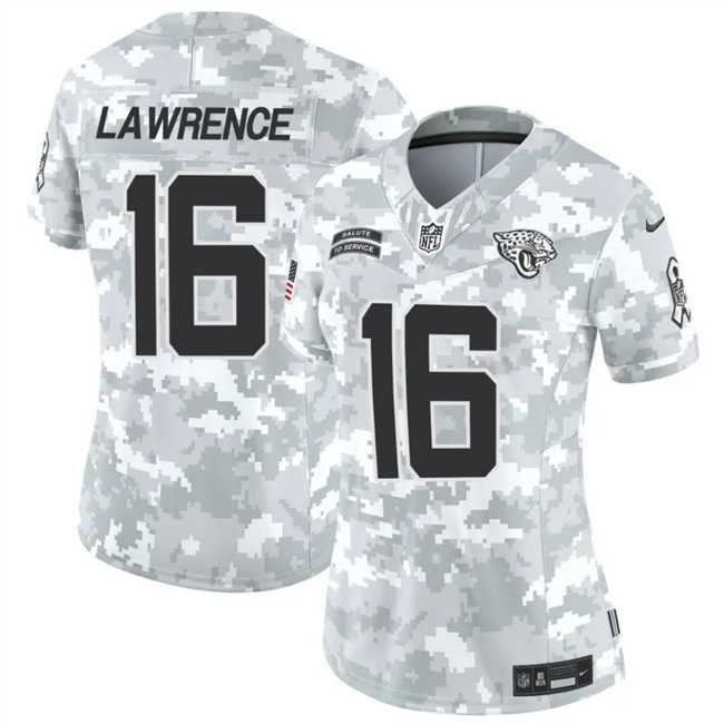 Women%27s Jacksonville Jaguars #16 Trevor Lawrence 2024 F.U.S.E Arctic Camo Salute To Service Limited Stitched Jersey Dzhi->jacksonville jaguars->NFL Jersey